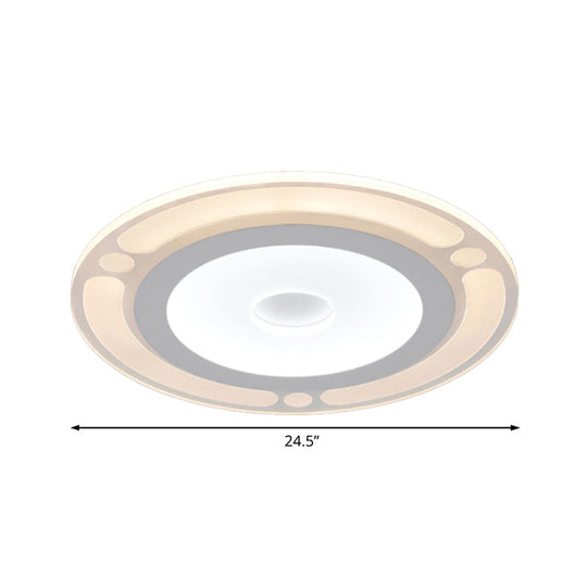 Contemporary Led Flushmount Bedroom Ceiling Light - Wide Ring Acrylic Warm/White (8’/16.5’/20.5’)