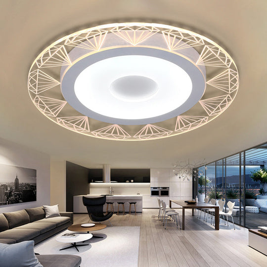 Diamond-Shaped Led Flush Mount Ceiling Light - Modern Acrylic Sizes: 8/16.5/20.5 Warm/White Perfect