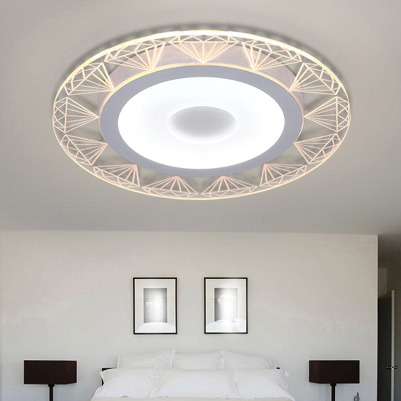 Diamond-Shaped Led Flush Mount Ceiling Light - Modern Acrylic Sizes: 8/16.5/20.5 Warm/White Perfect