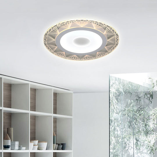 Diamond-Shaped Led Flush Mount Ceiling Light - Modern Acrylic Sizes: 8/16.5/20.5 Warm/White Perfect
