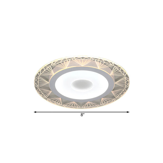 Diamond-Shaped Led Flush Mount Ceiling Light - Modern Acrylic Sizes: 8/16.5/20.5 Warm/White Perfect