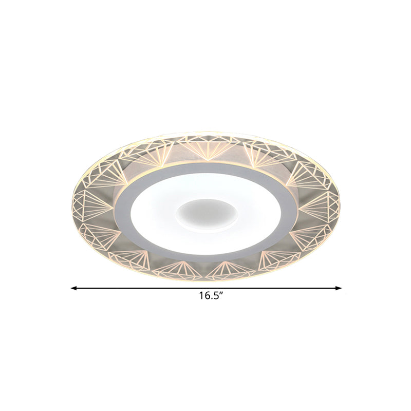 Diamond - Shaped Led Flush Mount Ceiling Light - Modern Acrylic Sizes: 8’/16.5’/20.5’