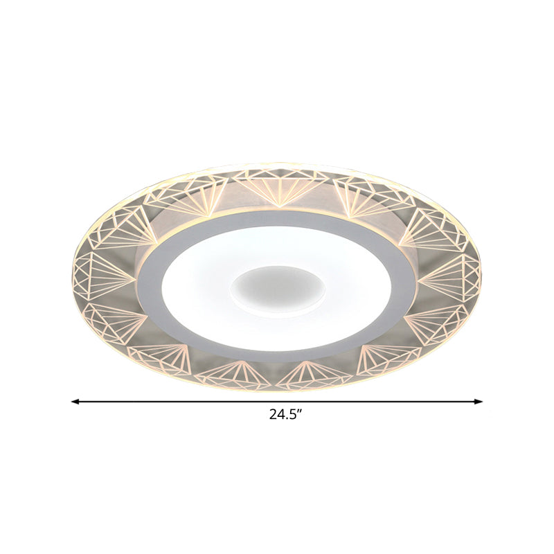 Diamond - Shaped Led Flush Mount Ceiling Light - Modern Acrylic Sizes: 8’/16.5’/20.5’