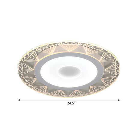 Diamond-Shaped Led Flush Mount Ceiling Light - Modern Acrylic Sizes: 8/16.5/20.5 Warm/White Perfect