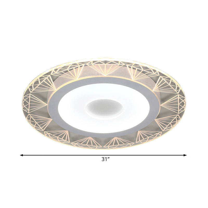 Diamond - Shaped Led Flush Mount Ceiling Light - Modern Acrylic Sizes: 8’/16.5’/20.5’