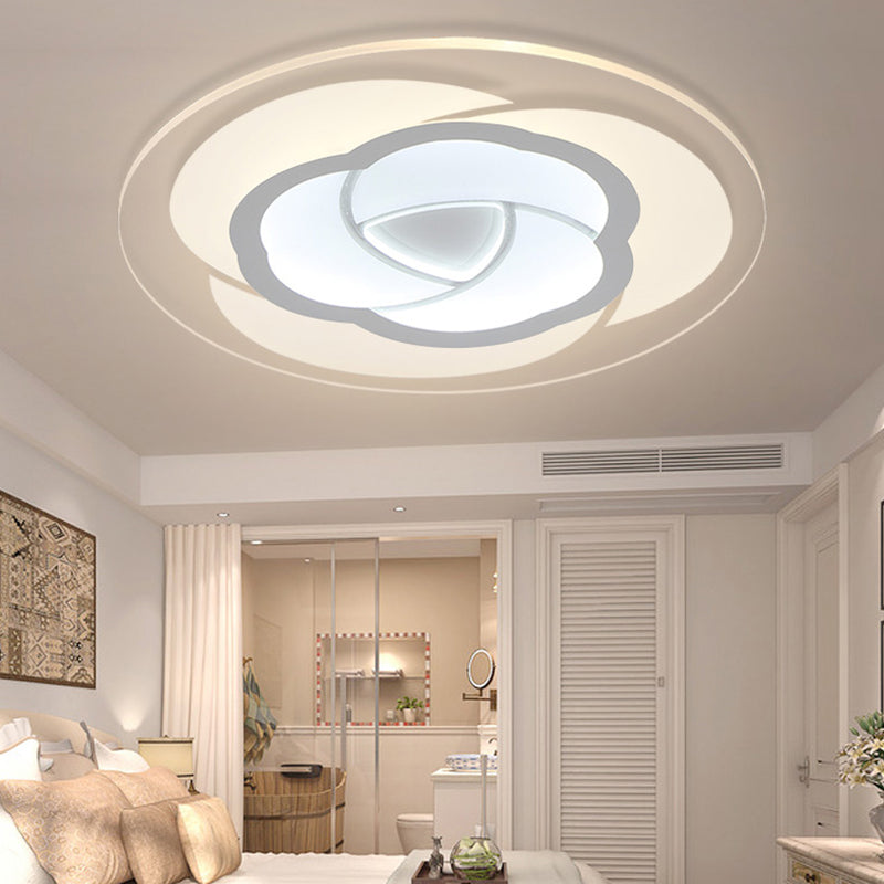 Led Flower Acrylic Flush Mount Bedroom Light With White Shade - 3 Sizes & Options / 8