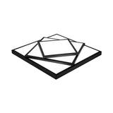 Modern Metal Led Flush Mount Ceiling Light Fixture For Living Room - Black/White Rectangle/Square