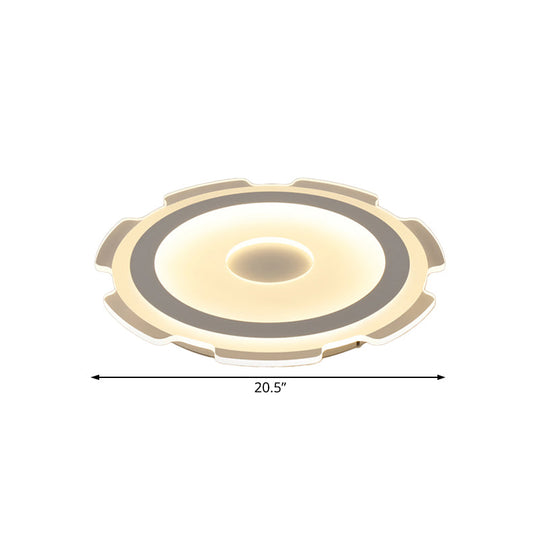 Modern Acrylic Led Flush Mount Light - 16.5’/20.5’/24.5’ Wide Warm/White Perfect For Living Rooms
