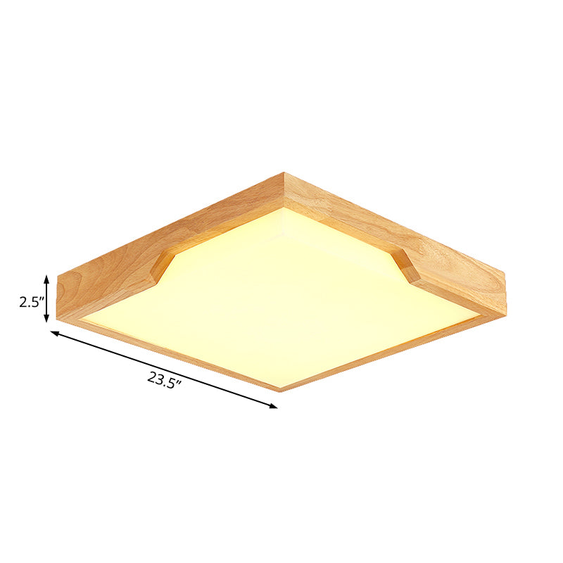 Modern Wooden Led Ceiling Lamp - Single Light Flush Mount Fixture (3 Sizes: 16’/19.5’/23.5’)