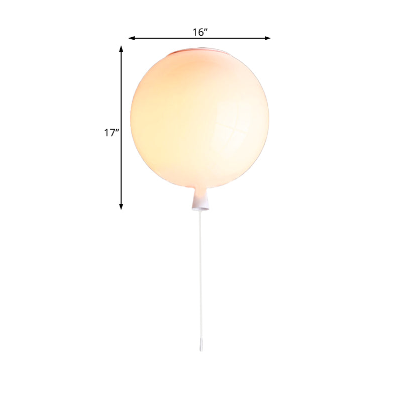 Modernist Style Balloon Shade Suspension Lamp - 8/10 Width White Ceiling For Living Room