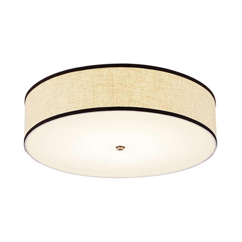 Minimalist Fabric Drum Ceiling Mounted Light - Led White Flush Mount Lamp (16/19.5/23.5 Dia)