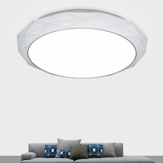 Nordic Diamond Flush Ceiling Light With Led 16’/19.5’ Diameter In White/Pink/Blue Shades