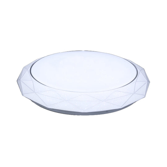 Nordic Diamond Flush Ceiling Light With Led 16’/19.5’ Diameter In White/Pink/Blue Shades