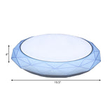 Nordic Diamond Flush Ceiling Light With Led 16’/19.5’ Diameter In White/Pink/Blue Shades