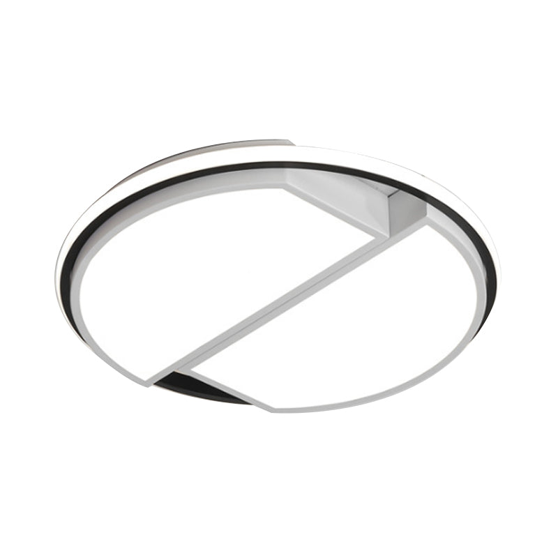 White Led Round Flush Mount Light Fixture With Acrylic Shade For Bedroom Ceiling -16/19.5 Dia