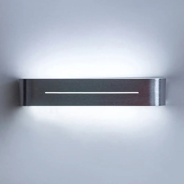 11/15 Modern Led Wall Washer Light - Silver Rectangular Sconce Fixture With Aluminum Shade
