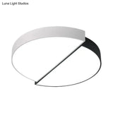 11’/19’/23’ Nordic Acrylic Led Ceiling Lamp - Black-White Flush Mount For Bedroom