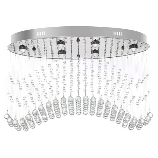 Modern Led Crystal Orb Ceiling Light In Chrome Finish For Bedrooms