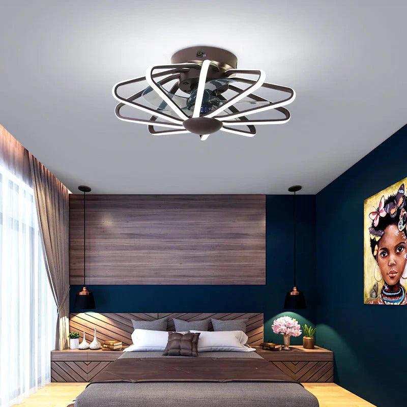 110V Lampe Kreative Restaurant Fan Lampe Wohnzimmer Schlafzimmer Integrierte Deckenleuchte