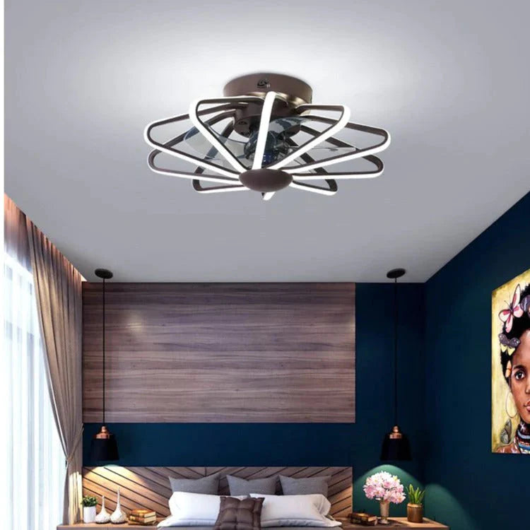 110V Lampe Kreative Restaurant Fan Lampe Wohnzimmer Schlafzimmer Integrierte Deckenleuchte