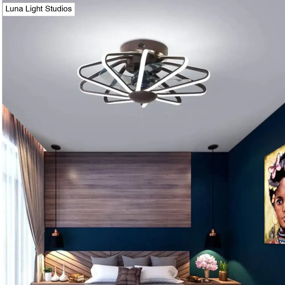 110V Lamp Creative Restaurant Fan Lamp Living Room Bedroom Integrated Ceiling Lamp Ceiling