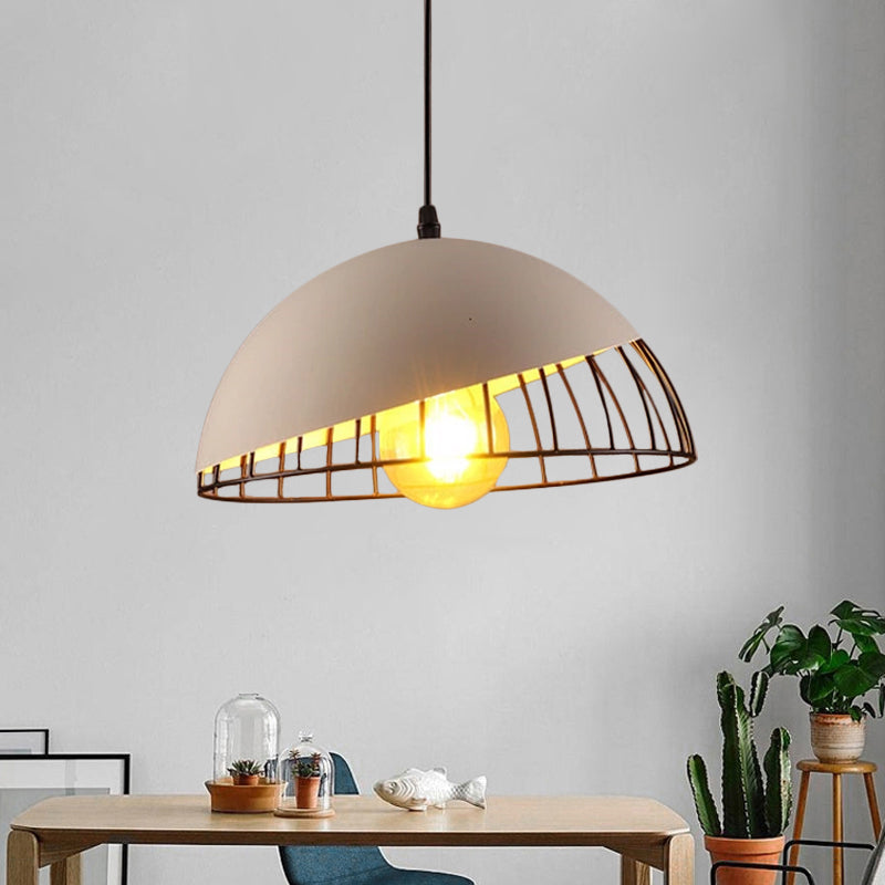 12’/14’ Retro Style Hanging Pendant Light With Metal Bowl Design - Black/Gray Finish For Dining