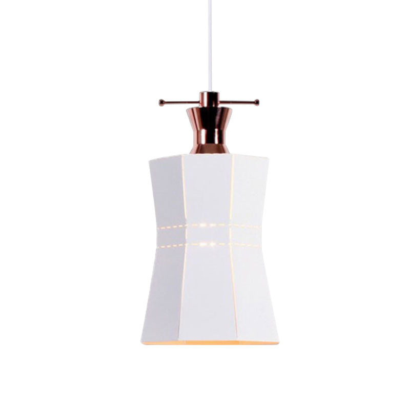 Modern Metal And Wood Pendant Light With Cylinder/Diamond Shade - 1 Black/White