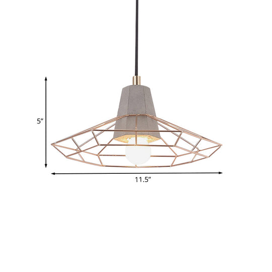 Gold Adjustable Nordic Pendant Light With Caged Design