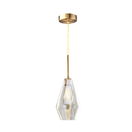Modern Brass Pendant Light: 4.5/9/12 Wide Glass Shade Hanging Light With Single Lamp Socket - Ideal