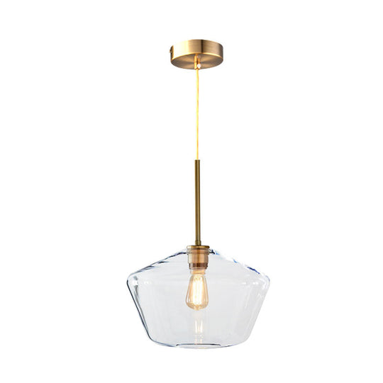 Modern 4.5’/9’/12’ Wide Glass Shade Hanging Pendant Light With Brass Lamp Socket - Perfect