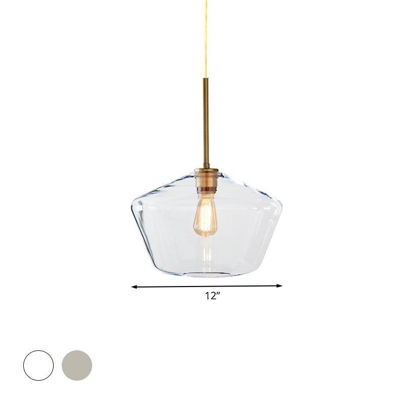 Modern 4.5’/9’/12’ Wide Glass Shade Hanging Pendant Light With Brass Lamp Socket - Perfect