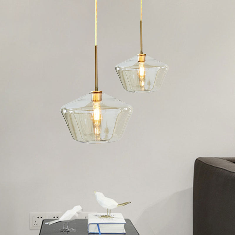 Modern Brass Pendant Light: 4.5/9/12 Wide Glass Shade Hanging Light With Single Lamp Socket - Ideal