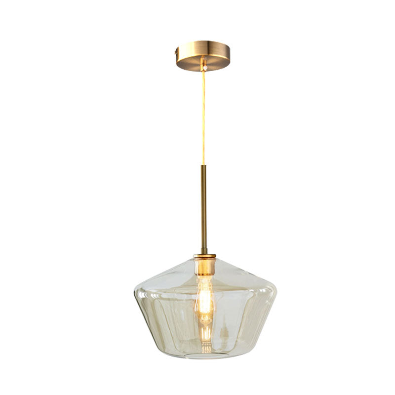 Modern 4.5’/9’/12’ Wide Glass Shade Hanging Pendant Light With Brass Lamp Socket - Perfect