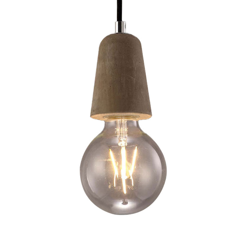 Cement Pendant Lamp - Open Bulb Minimalist Style 1-Light Ideal For Cafes And Restaurants
