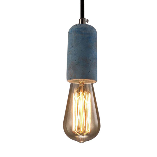 Minimalist Cement Hanging Pendant Light With Open Bulb - Ideal For Cafe And Restaurant