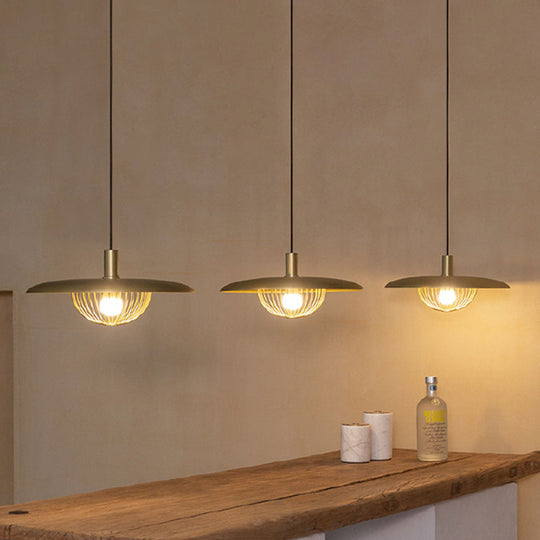 Modern Iron Wire Domed Pendant Light With Wooden Shade - Shop 1 Suspension