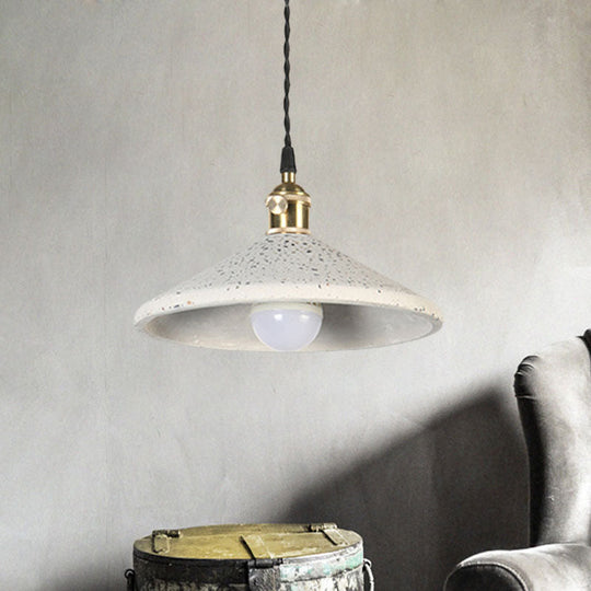 Contemporary Cement Pyramid Suspension Light - Ideal For Workshop And Bar