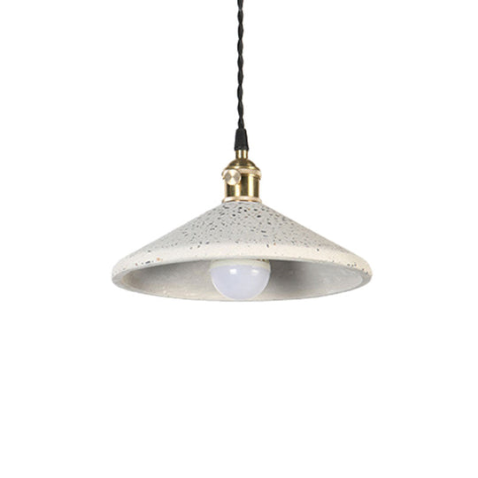 Contemporary Cement Pyramid Suspension Light - Ideal For Workshop And Bar