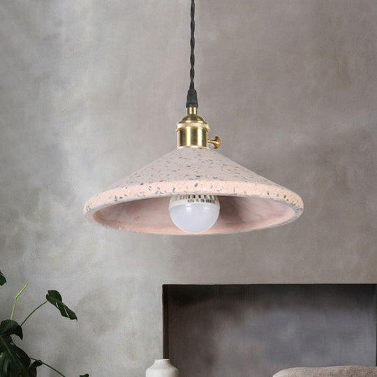 Contemporary Cement Hanging Lamp For Workshop Or Bar Pink