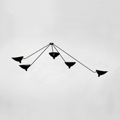 Modern Metal Duckbill Hanging Lamp Black Chandelier With 2/3/5 Lights For Living Room 5 / A