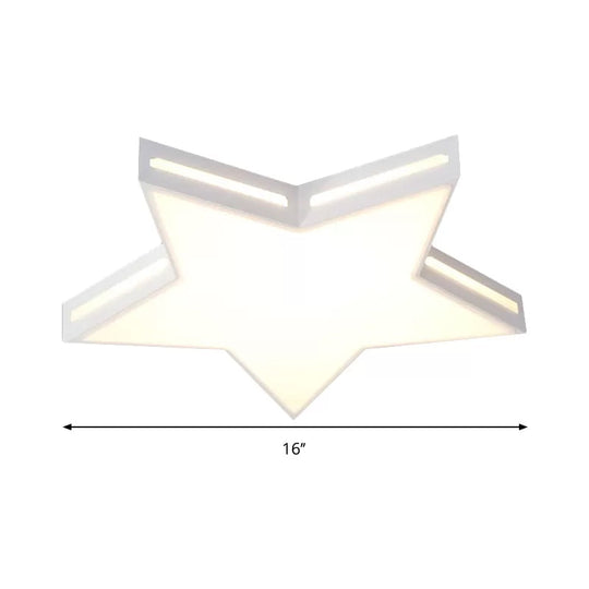 Modern White Star Led Ceiling Lamp For Boys Bedroom