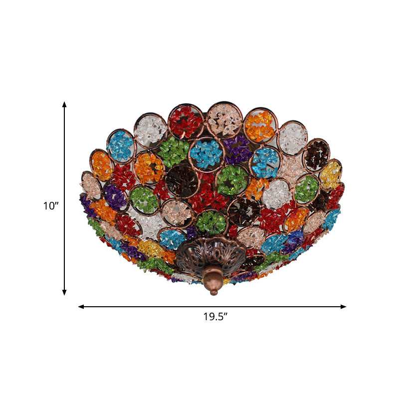 12’/19.5’ Flush Mount Metallic Ceiling Light With Acrylic Design - Brass Finish For Living Room