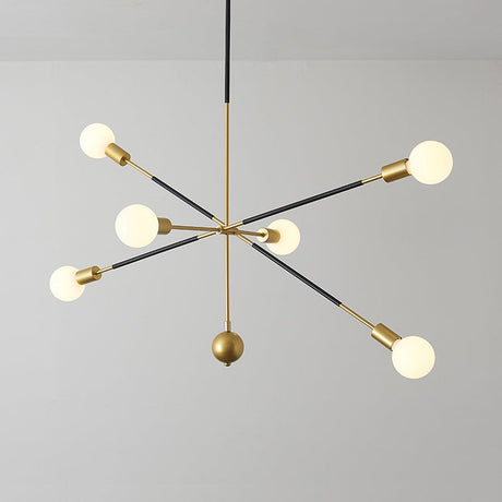Modern Adjustable Linear Arm Chandelier Light With 6 Lights Ideal For Restaurants Gold / 35.5