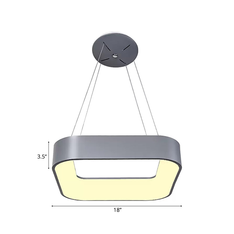 Sleek Metal Pendant Ceiling Light - Simple Design Gray Or White 1 Head Warm/White 18 23.5 Wide