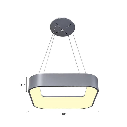 Sleek Metal Pendant Ceiling Light - Simple Design Gray Or White 1 Head Warm/White 18 23.5 Wide