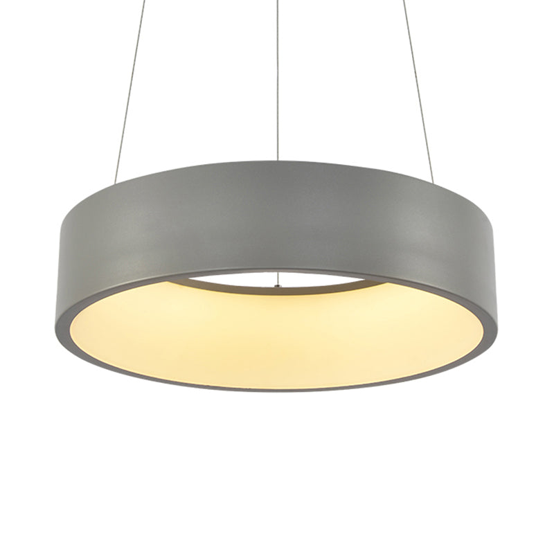 Sleek Metal Pendant Ceiling Light - Simple Design Gray Or White 1 Head Warm/White 18 23.5 Wide