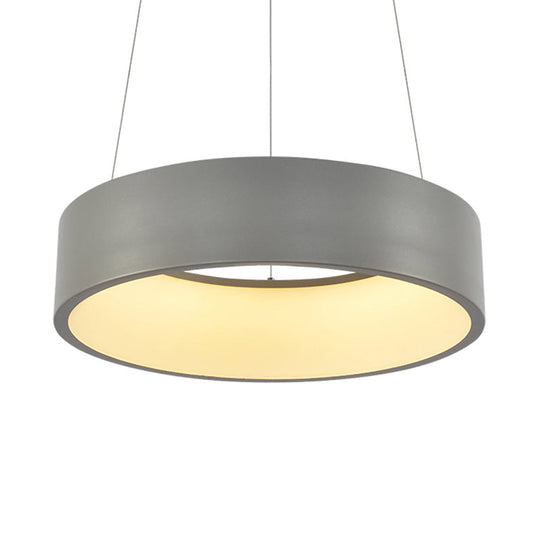 Sleek Metal Pendant Ceiling Light - Simple Design Gray Or White 1 Head Warm/White 18 23.5 Wide