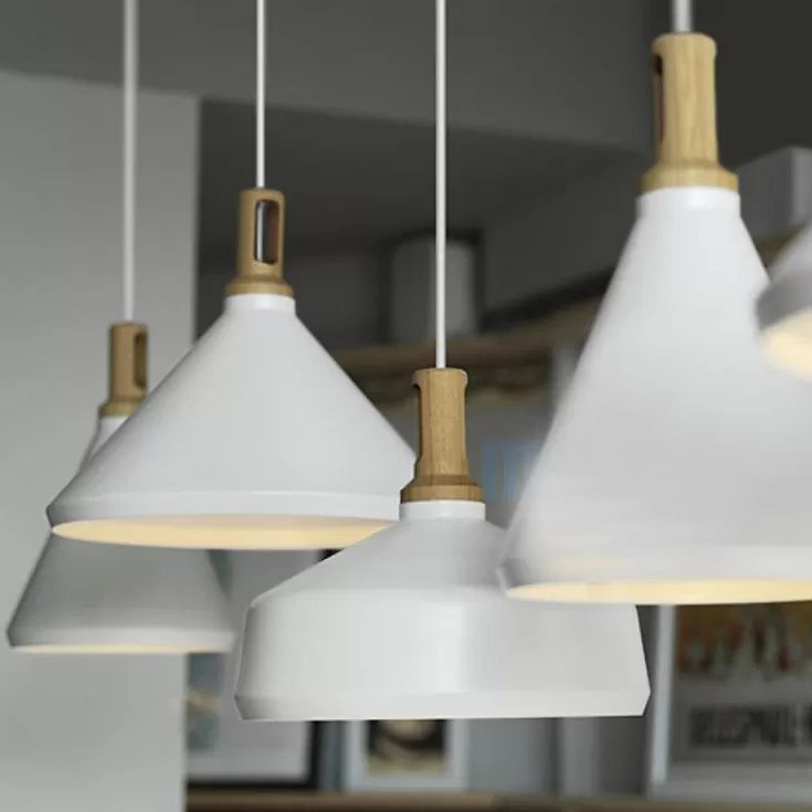 Nordic Hanging Pendant Light With Cone/Barn Metal Shade For Dining Room - 9.5’’/14’’ Wide