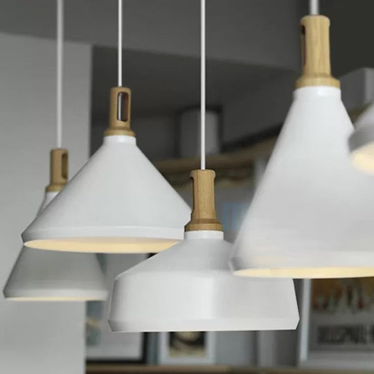 Nordic Hanging Pendant Light With Cone/Barn Metal Shade For Dining Room - 9.5’’/14’’ Wide