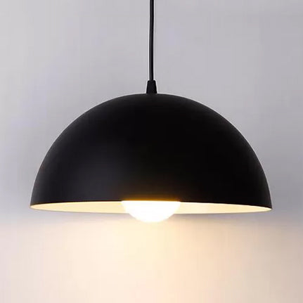 Nordic Aluminum Dome Hanging Light With 1 For Dining Room - Black/White/Red 12’/14’/16’ Wide